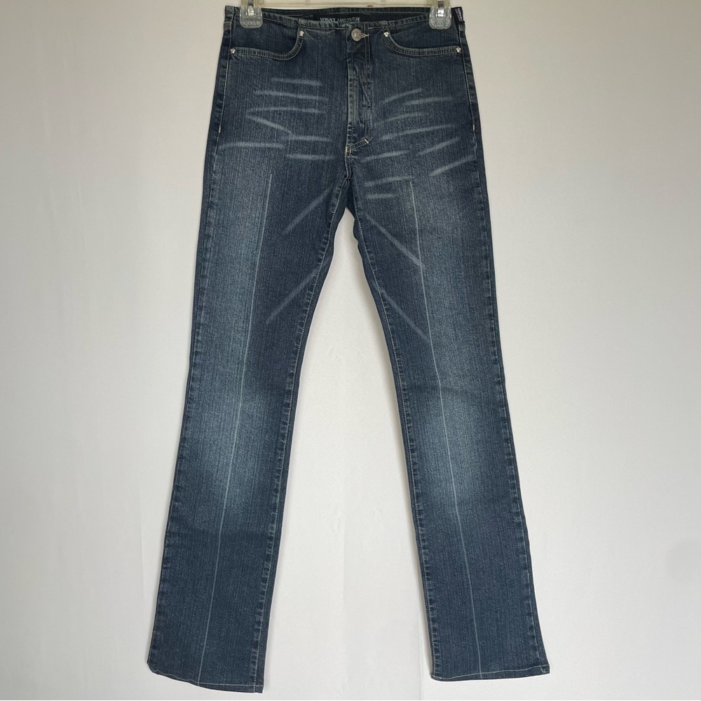 Versace Jeans Couture 90s VTG vintage denim whiskered straight leg jeans size 24